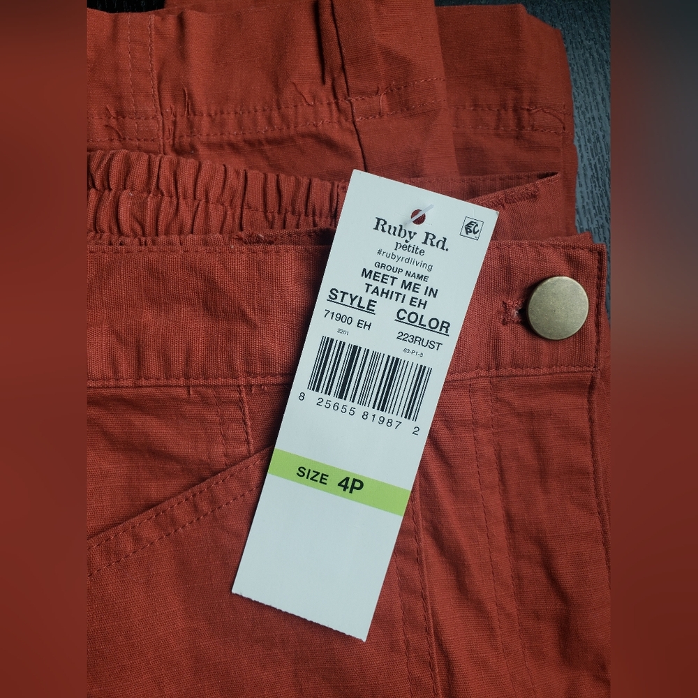Ruby Rd Orange Capris Size 4P - Picture 6 of 6